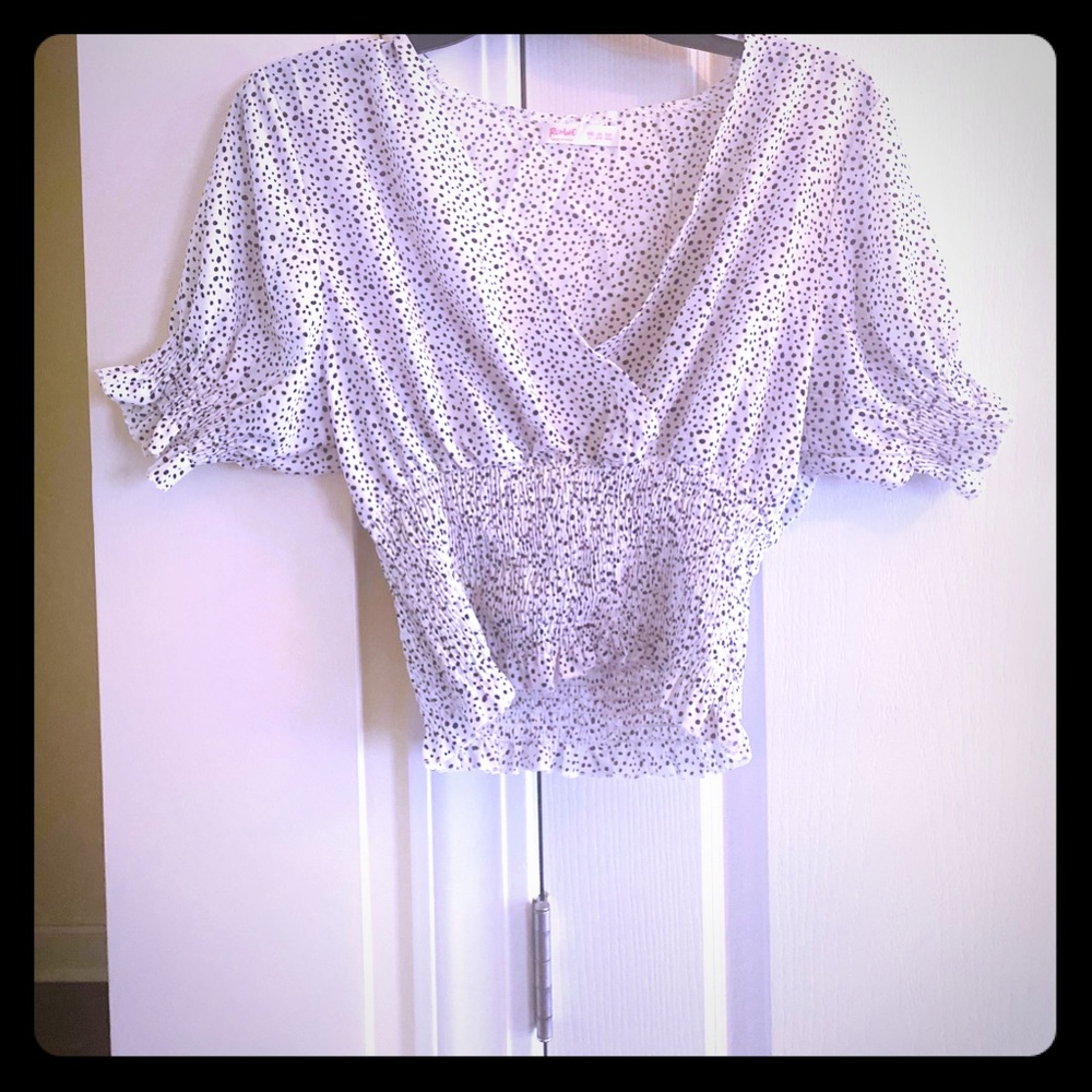 White Crop Top Blouse